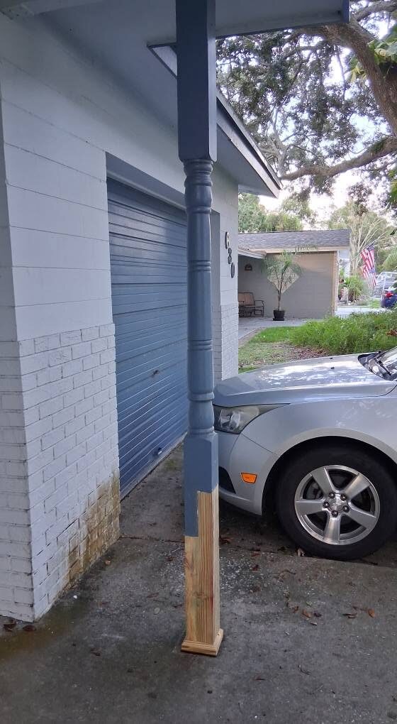 Rebuilt post base after repair by Dan's Service & Repair, LLC